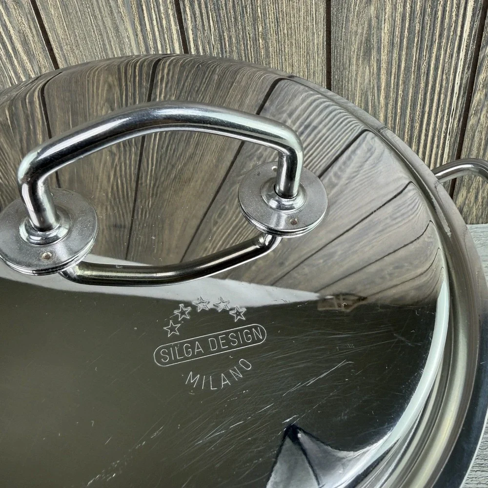 Silga Teknika 3 Qt 24cm Stainless Steel Stock Pot Lid 18/10 Made Italy